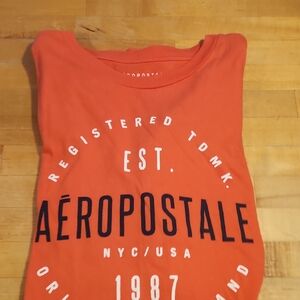 Aeropostale Vibrant Salmon Pink Logo Tee